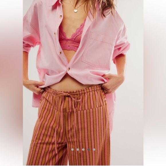 Free People Hudson Canyon Striped Pants Pink - Picture 2 of 3